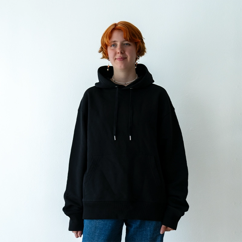 Schwarzer Unvind Oversize Hoodie Vorderseite